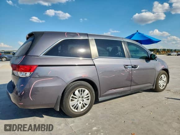 2016 Honda Odyssey LX with VIN 5FNRL5H23GB034432, listed as a Copart auction lot 85362445 with 92,655 mi miles and Salvage title. Bid and sale history available at DreamBid. Image 3.
