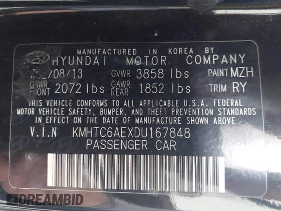 2013 Hyundai Veloster Turbo с VIN KMHTC6AEXDU167848, выставлен на аукционе IAAI как лот 43353403 с пробегом 84 077 миль миль и . История ставок и продаж доступна на DreamBid. Изображение 9.