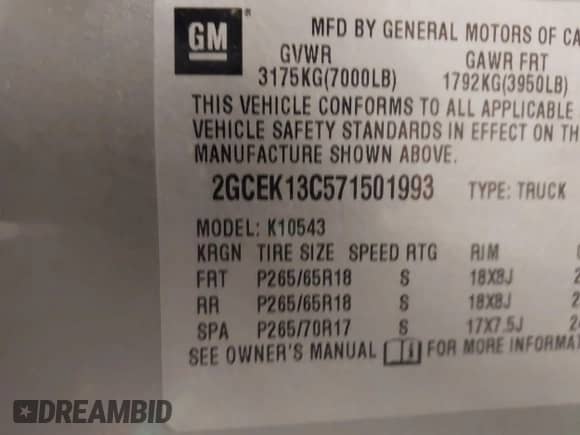 2007 Chevrolet Silverado 1500 LS с VIN 2GCEK13C571501993, выставлен на аукционе IAAI как лот 41984825 с пробегом Не указан миль и . История ставок и продаж доступна на DreamBid. Изображение 9.
