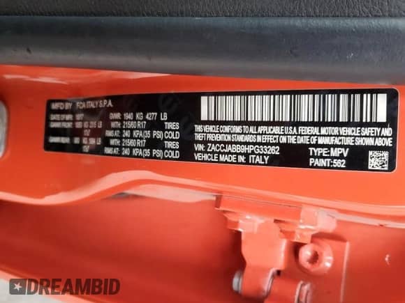 2017 Jeep Renegade Latitude с VIN ZACCJABB9HPG33262, выставлен на аукционе Copart как лот 82453595 с пробегом 110 972 миль миль и Чистый • Clean title. История ставок и продаж доступна на DreamBid. Изображение 12.