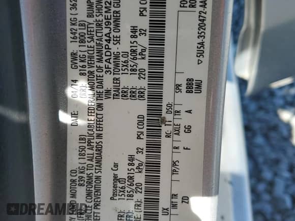 2014 Ford Fiesta S with VIN 3FADP4AJ9EM225443, listed as a Copart auction lot 80160365 with 131,320 mi miles and Salvage title. Bid and sale history available at DreamBid. Image 13.