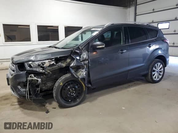 2017 Ford Escape Titanium with VIN 1FMCU9J92HUB60786, listed as a Copart auction lot 81855945 with 145,530 mi miles and Salvage title. Bid and sale history available at DreamBid. Image 1.