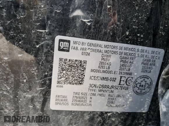 2024 Chevrolet Equinox EV RS с VIN 3GN7DSRR2RS279416, выставлен на аукционе Copart как лот 50597205 с пробегом 27 031 миль миль и Списание • Salvage title. История ставок и продаж доступна на DreamBid. Изображение 14.