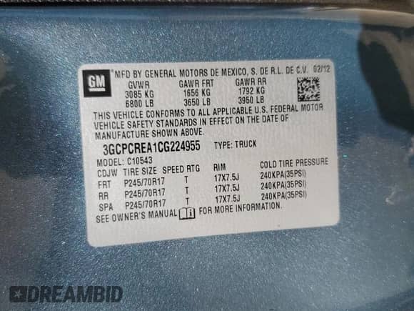 2012 Chevrolet Silverado 1500 LS z VIN 3GCPCREA1CG224955, wystawiony jako Copart lot #68713195 z przebiegiem 105 680 mil mil oraz Szkoda całkowita • Salvage title. Historia ofert i sprzedaży dostępna na DreamBid. Obrazek 12.