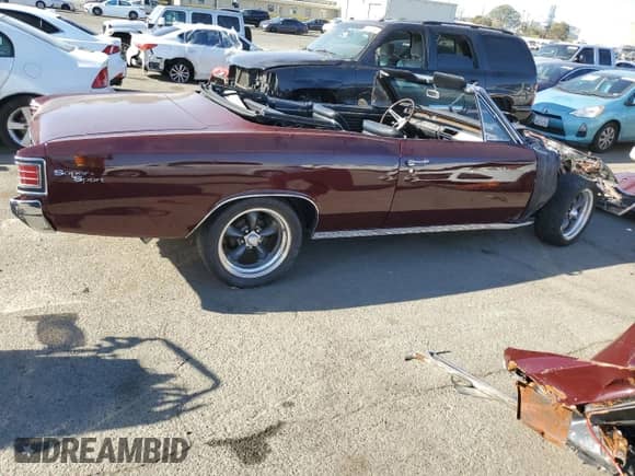 1967 Chevrolet Chevelle с VIN 136677Z101381, выставлен на аукционе Copart как лот 69858704 с пробегом 74 489 миль миль и Списание • Salvage title. История ставок и продаж доступна на DreamBid. Изображение 3.