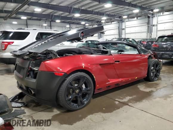 2007 Lamborghini Gallardo with VIN ZHWGU22T67LA04238, listed as a Copart auction lot 82246994 with 35,956 mi miles and Salvage title. Bid and sale history available at DreamBid. Image 3.