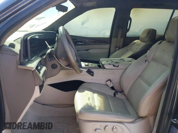 2021 Cadillac Escalade ESV Sport Platinum with VIN 1GYS4RKL4MR407825, listed as a Copart auction lot 73991624 with Not provided miles and Salvage title. Bid and sale history available at DreamBid. Image 7.
