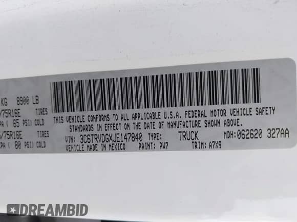 2018 Ram ProMaster Cargo с VIN 3C6TRVDGXJE147840, выставлен на аукционе IAAI как лот 43293864 с пробегом 221 996 миль миль и . История ставок и продаж доступна на DreamBid. Изображение 9.