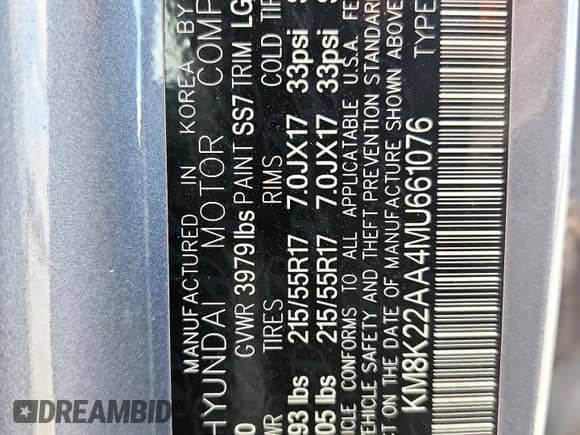 2021 Hyundai Kona SEL with VIN KM8K22AA4MU661076, listed as a Copart auction lot 65018235 with 68,155 mi miles and Salvage title. Bid and sale history available at DreamBid. Image 13.