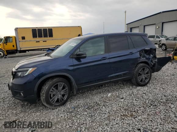 2021 Honda Passport EX-L with VIN 5FNYF8H53MB004552, listed as a Copart auction lot 70690565 with 100,370 mi miles and Salvage title. Bid and sale history available at DreamBid. Image 1.