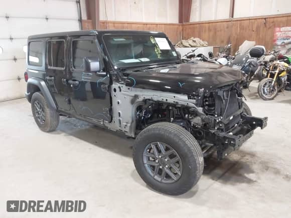 2025 Jeep Wrangler Sport S with VIN 1C4PJXDNXSW503061, listed as a IAAI auction lot 42394317 with 14,178 mi miles and . Bid and sale history available at DreamBid. Image 1.