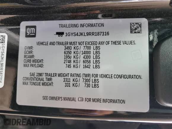 2024 Cadillac Escalade ESV 4WD Luxury с VIN 1GYS4JKL9RR187316, выставлен на аукционе Copart как лот 54889605 с пробегом 17 990 миль миль и Списание • Salvage title. История ставок и продаж доступна на DreamBid. Изображение 13.