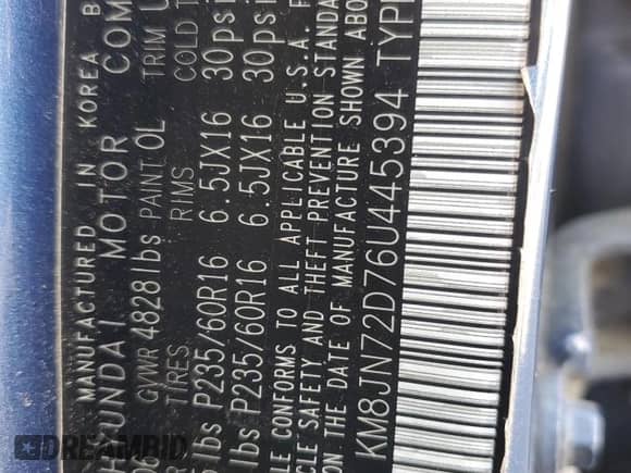 2006 Hyundai Tucson GLS с VIN KM8JN72D76U445394, выставлен на аукционе Copart как лот 67395805 с пробегом 92 416 миль миль и Списание • Salvage title. История ставок и продаж доступна на DreamBid. Изображение 13.