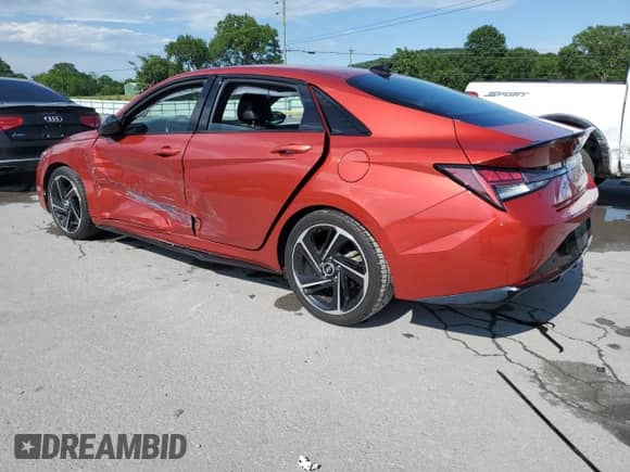 2021 Hyundai Elantra N Line z VIN KMHLR4AF6MU154848, wystawiony jako Copart lot #58865155 z przebiegiem 59 583 mil mil oraz Szkoda całkowita • Salvage title. Historia ofert i sprzedaży dostępna na DreamBid. Obrazek 2.