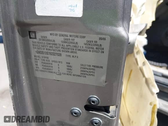 2008 Chevrolet TrailBlazer 2LT z VIN 1GNDS13S782227028, wystawiony jako IAAI lot #43067998 z przebiegiem 244 228 mil mil oraz . Historia ofert i sprzedaży dostępna na DreamBid. Obrazek 9.