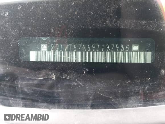 2009 Chevrolet Impala LT с VIN 2G1WT57N591197936, выставлен на аукционе IAAI как лот 42871092 с пробегом 230 673 миль миль и . История ставок и продаж доступна на DreamBid. Изображение 9.