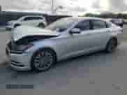 2015 Hyundai Genesis 3.8L with VIN KMHGN4JE0FU084805, listed as a Copart auction lot 87366995 with 91,556 mi miles and Salvage title. Bid and sale history available at DreamBid. Image 1.