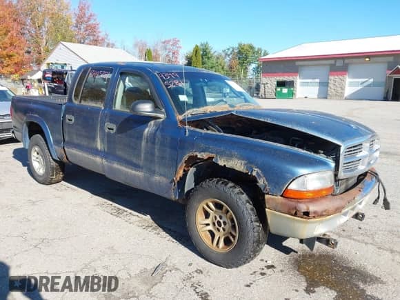 2004 Dodge Dakota SLT with VIN 1D7HG48N24S510369, listed as a IAAI auction lot 43495281 with 290,545 mi miles and . Bid and sale history available at DreamBid. Image 1.