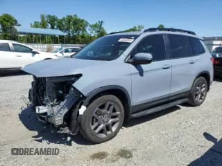 2022 Honda Passport EX-L with VIN 5FNYF7H52NB005350, listed as a Copart auction lot 55343065 with 46,782 mi miles and Salvage title. Bid and sale history available at DreamBid. Image 1.