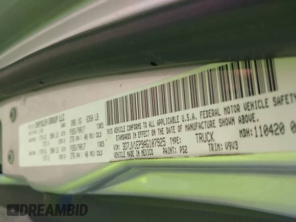 2010 Dodge 1500 ST с VIN 3D7JV1EP9AG107925, выставлен на аукционе IAAI как лот 42024245 с пробегом 151 980 миль миль и . История ставок и продаж доступна на DreamBid. Изображение 9.