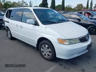 2002 Honda Odyssey EX with VIN 5FNRL18622B003502, listed as a IAAI auction lot 43216604 with 435,022 mi miles and . Bid and sale history available at DreamBid. Image 1.