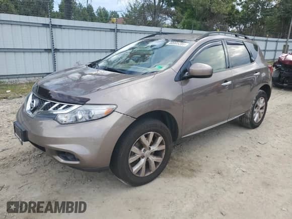 2014 Nissan Murano SV with VIN JN8AZ1MU2EW403516, listed as a Copart auction lot 80005205 with 112,444 mi miles and Salvage title. Bid and sale history available at DreamBid. Image 1.
