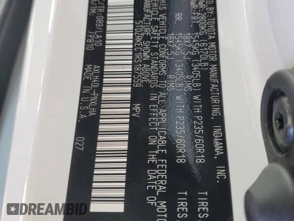 2024 Toyota Sienna Limited с VIN 5TDZRKEC1RS187559, выставлен на аукционе Copart как лот 67304034 с пробегом 17 947 миль миль и Списание • Salvage title. История ставок и продаж доступна на DreamBid. Изображение 13.