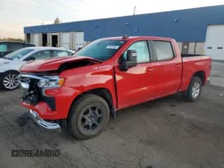 2022 Chevrolet Silverado 1500 LT with VIN 3GCUDDEDXNG582412, listed as a Copart auction lot 71231565 with 38,388 mi miles and Salvage title. Bid and sale history available at DreamBid. Image 1.