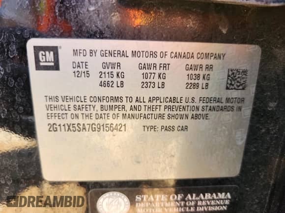 2016 Chevrolet Impala LS with VIN 2G11X5SA7G9156421, listed as a Copart auction lot 71392655 with 223,058 mi miles and Salvage title. Bid and sale history available at DreamBid. Image 12.