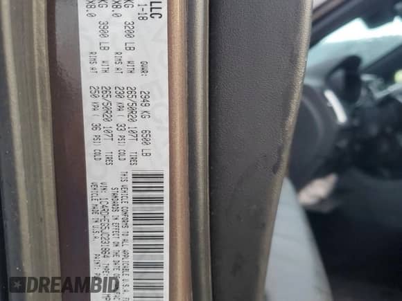 2018 Dodge Durango Citadel with VIN 1C4RDHEG5JC231864, listed as a Copart auction lot 69887385 with 92,342 mi miles and Salvage title. Bid and sale history available at DreamBid. Image 13.