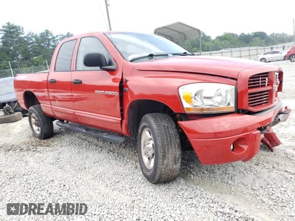 2006 Dodge 2500 SLT with VIN 1D7KS28D66J182978, listed as a Copart auction lot 59214255 with 190,098 mi miles and Salvage title. Bid and sale history available at DreamBid. Image 4.
