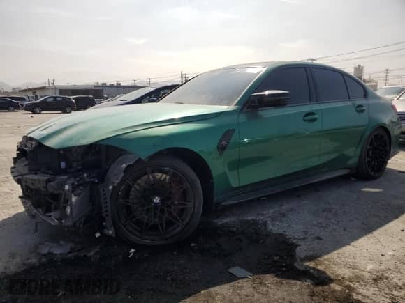 2024 BMW M3 Competition xDrive с VIN WBS43AY06RFS78262, выставлен на аукционе Copart как лот 61053115 с пробегом 42 283 миль миль и Списание • Salvage title. История ставок и продаж доступна на DreamBid. Изображение 1.