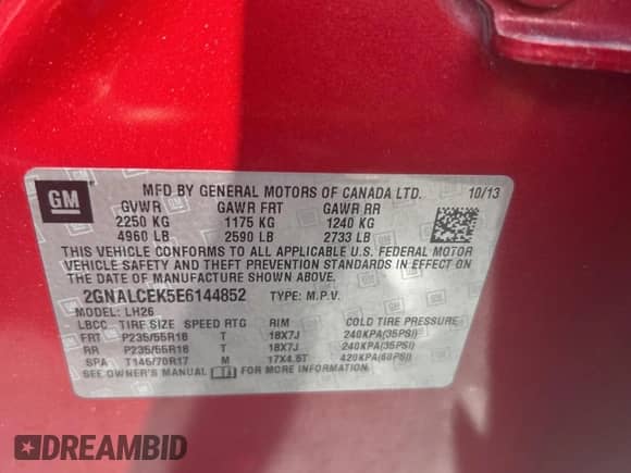 2014 Chevrolet Equinox LT with VIN 2GNALCEK5E6144852, listed as a Copart auction lot 84241595 with 148,697 mi miles and Clean title. Bid and sale history available at DreamBid. Image 10.