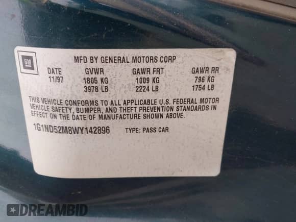 1998 Chevrolet Malibu с VIN 1G1ND52M8WY142896, выставлен на аукционе IAAI как лот 42074243 с пробегом 118 401 миль миль и . История ставок и продаж доступна на DreamBid. Изображение 9.