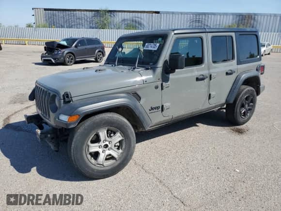 2023 Jeep Wrangler Sport S z VIN 1C4HJXDG1PW520411, wystawiony jako Copart lot #68214705 z przebiegiem 46 598 mil mil oraz Szkoda całkowita • Salvage title. Historia ofert i sprzedaży dostępna na DreamBid. Obrazek 1.