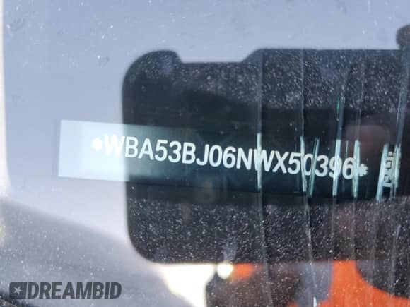 2022 BMW 5 Series 540i с VIN WBA53BJ06NWX50396, выставлен на аукционе Copart как лот 48248105 с пробегом 26 683 миль миль и Списание • Salvage title. История ставок и продаж доступна на DreamBid. Изображение 12.