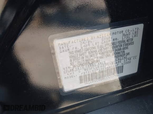 2024 Nissan Kicks SV с VIN 3N1CP5CV0RL560391, выставлен на аукционе IAAI как лот 43161037 с пробегом 27 621 миль миль и . История ставок и продаж доступна на DreamBid. Изображение 9.