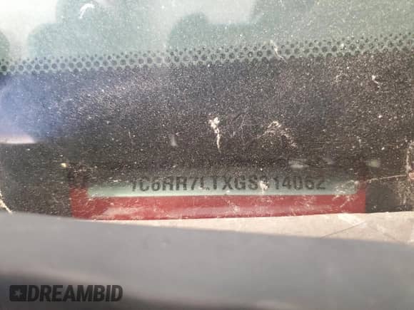 2016 Ram 1500 Lone Star с VIN 1C6RR7LTXGS314062, выставлен на аукционе Copart как лот 61085745 с пробегом 146 059 миль миль и На запчасти • Non repairable. История ставок и продаж доступна на DreamBid. Изображение 12.