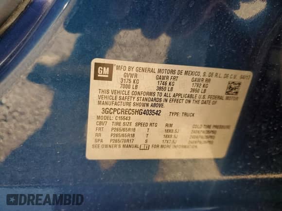2017 Chevrolet Silverado 1500 LT z VIN 3GCPCREC5HG403542, wystawiony jako Copart lot #70895935 z przebiegiem 115 254 mil mil oraz Czysty tytuł • Clean title. Historia ofert i sprzedaży dostępna na DreamBid. Obrazek 12.