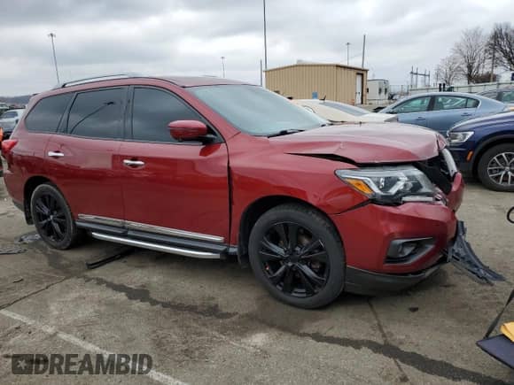 2020 Nissan Pathfinder Platinum with VIN 5N1DR2DM4LC585177, listed as a Copart auction lot 46745605 with 116,725 mi miles and Salvage title. Bid and sale history available at DreamBid. Image 4.