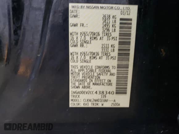 2012 Nissan Frontier SV с VIN 1N6AD0EV2CC438340, выставлен на аукционе Copart как лот 70331345 с пробегом 213 496 миль миль и Чистый • Clean title. История ставок и продаж доступна на DreamBid. Изображение 12.