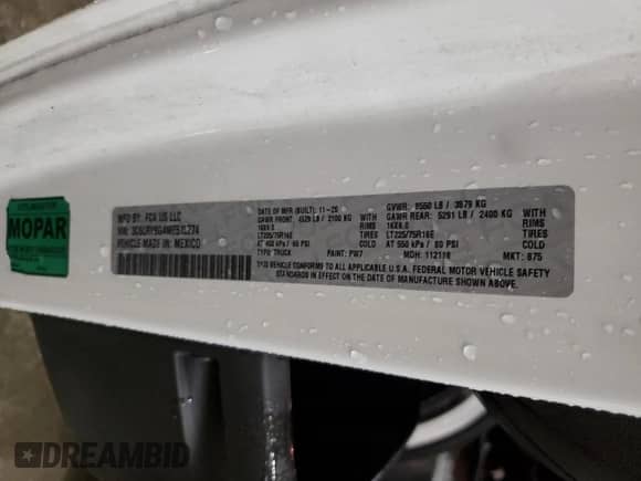 2021 Ram ProMaster Cargo z VIN 3C6LRVBG4ME515274, wystawiony jako Copart lot #86554264 z przebiegiem 33 112 mil mil oraz Szkoda całkowita • Salvage title. Historia ofert i sprzedaży dostępna na DreamBid. Obrazek 14.