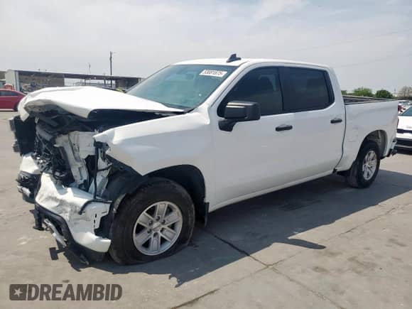2021 Chevrolet Silverado 1500 Custom with VIN 3GCPWBEK4MG204675, listed as a Copart auction lot 53081875 with 116,684 mi miles and Salvage title. Bid and sale history available at DreamBid. Image 1.