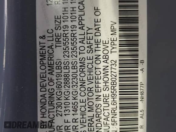 2024 Honda Odyssey Elite with VIN 5FNRL6H95RB027732, listed as a Copart auction lot 67020645 with 13,741 mi miles and Salvage title. Bid and sale history available at DreamBid. Image 14.
