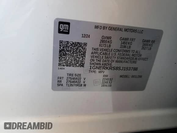 2025 Chevrolet Traverse FWD High Country с VIN 1GNERKRS8SJ153788, выставлен на аукционе Copart как лот 61983125 с пробегом 16 820 миль миль и Списание • Salvage title. История ставок и продаж доступна на DreamBid. Изображение 12.