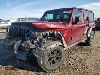2021 Jeep Wrangler Unlimited Sport Altitude with VIN 1C4HJXDG4MW734322, listed as a Copart auction lot 41670625 with 45,963 mi miles and Salvage title. Bid and sale history available at DreamBid. Image 1.