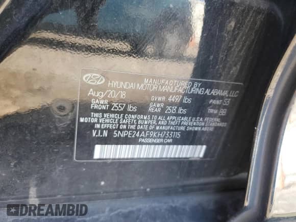 2019 Hyundai Sonata SE с VIN 5NPE24AF9KH733115, выставлен на аукционе Copart как лот 86595395 с пробегом 76 561 миль миль и Списание • Salvage title. История ставок и продаж доступна на DreamBid. Изображение 12.