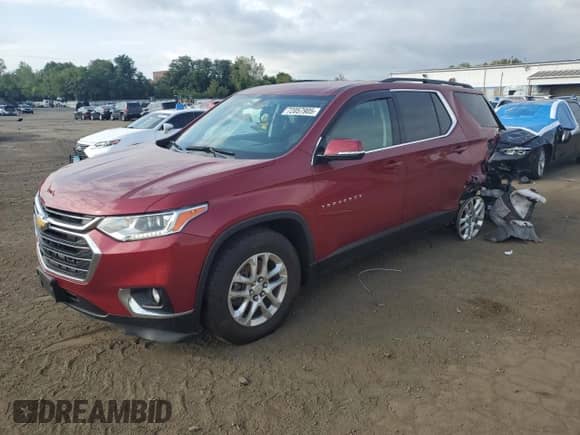 2021 Chevrolet Traverse LT Cloth z VIN 1GNEVGKW8MJ108830, wystawiony jako Copart lot #72057905 z przebiegiem 55 712 mil mil oraz Szkoda całkowita • Salvage title. Historia ofert i sprzedaży dostępna na DreamBid. Obrazek 1.