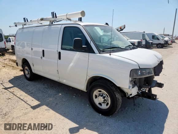 2023 Chevrolet Express Cargo с VIN 1GCWGAFP6P1102326, выставлен на аукционе Copart как лот 71293625 с пробегом 51 340 миль миль и Списание • Salvage title. История ставок и продаж доступна на DreamBid. Изображение 4.