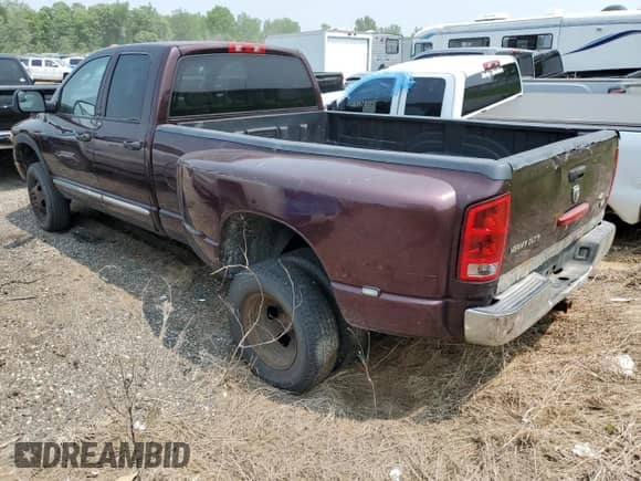 2005 Dodge 3500 SLT with VIN 3D7MS48C05G774954, listed as a Copart auction lot 58351995 with 390,799 mi miles and Salvage title. Bid and sale history available at DreamBid. Image 2.